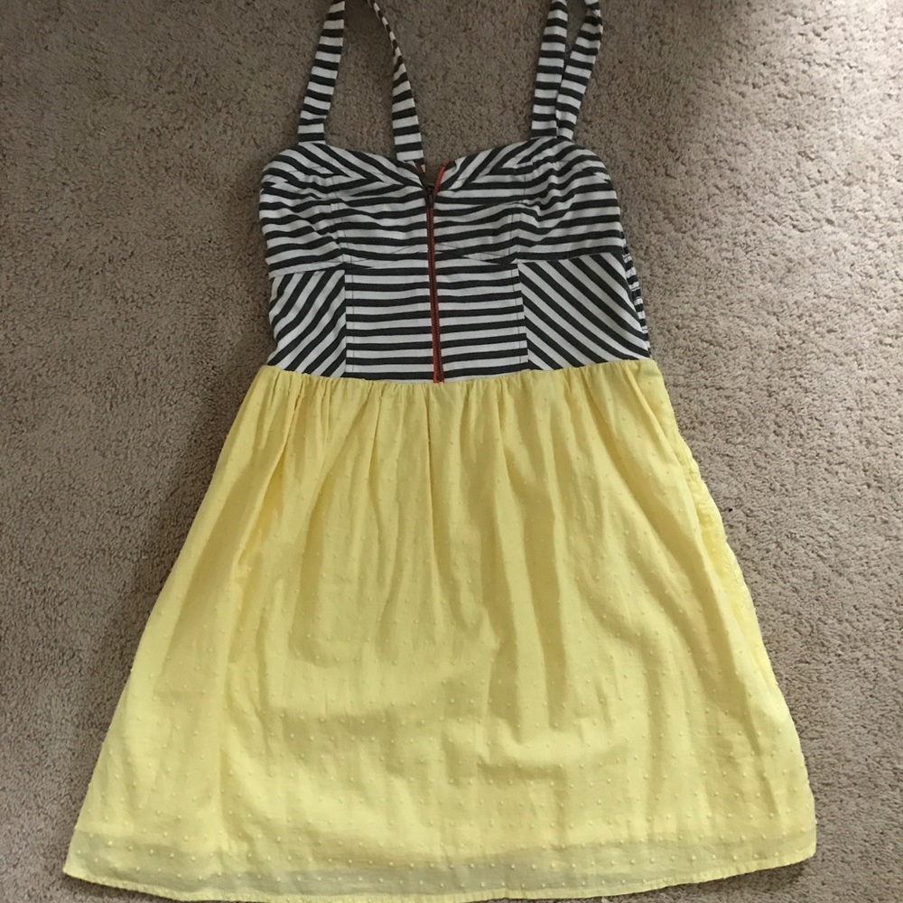 Juniors sundress yellow and stripes